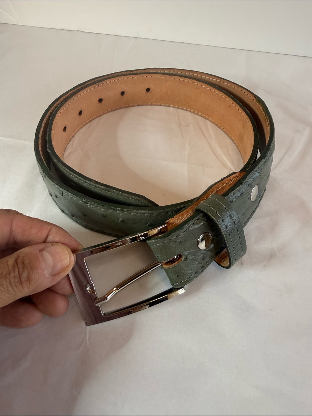 Waylon Jennings Flying W Diamond Logo Tan Leather Belt - Size 32